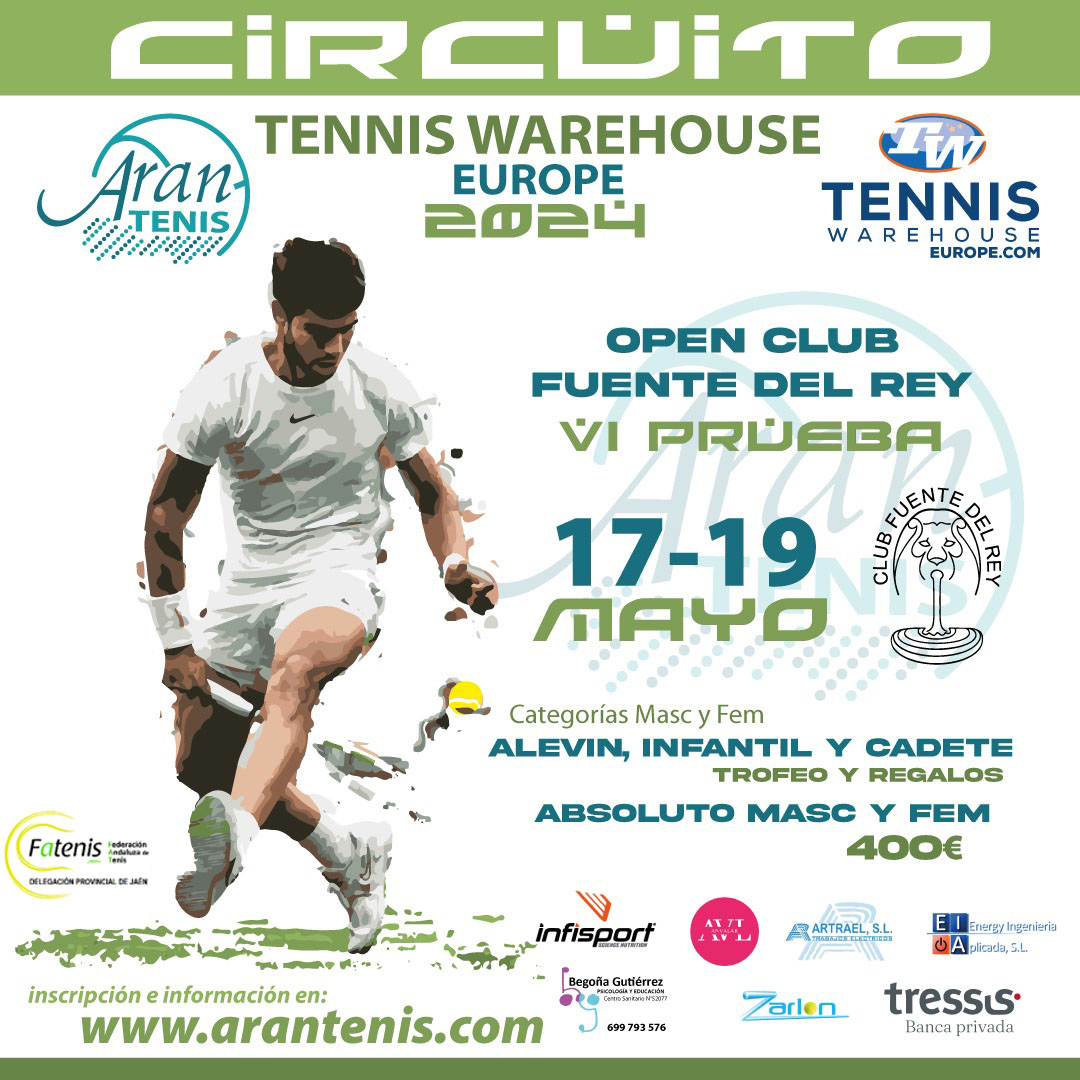 Inscripciones abiertas 6º torneo del Circuito Tennis Warehouse Europe en Fuente del Rey