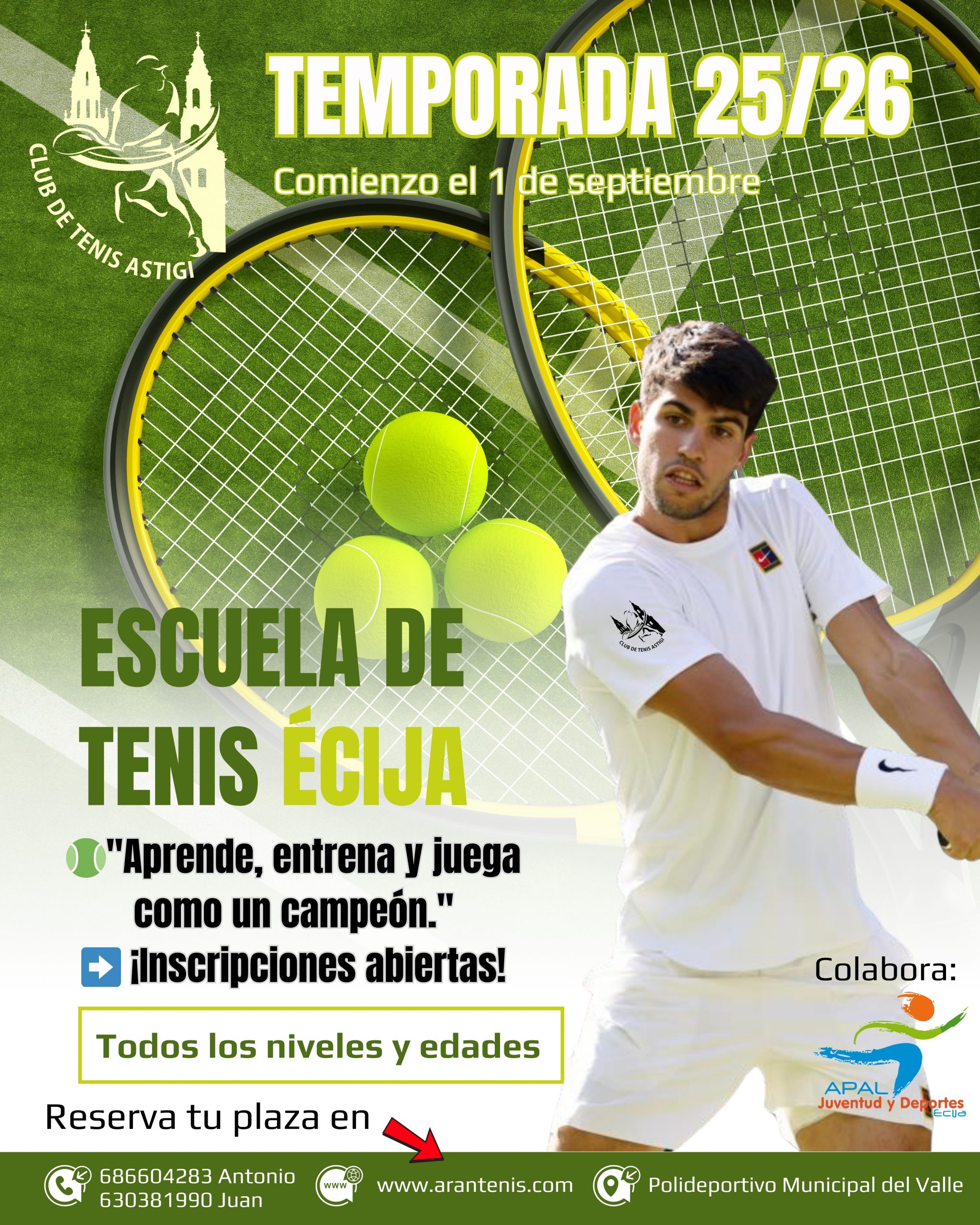INSCRÍBETE AHORA EN LA ESCUELA DE TENIS DE ÉCIJA