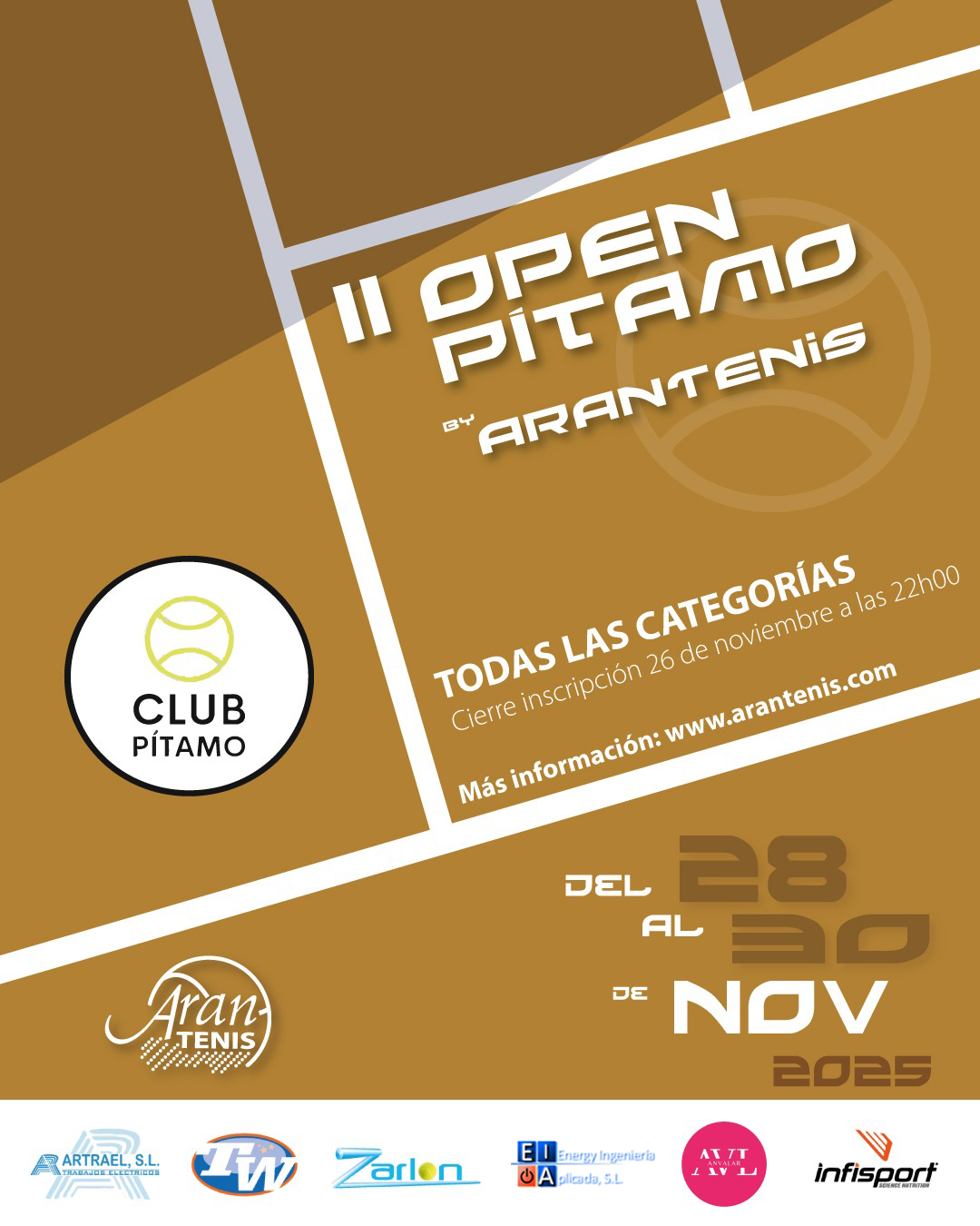 COMUNICADO 11:00H FINALES II OPEN PITAMO BY ARANTENIS