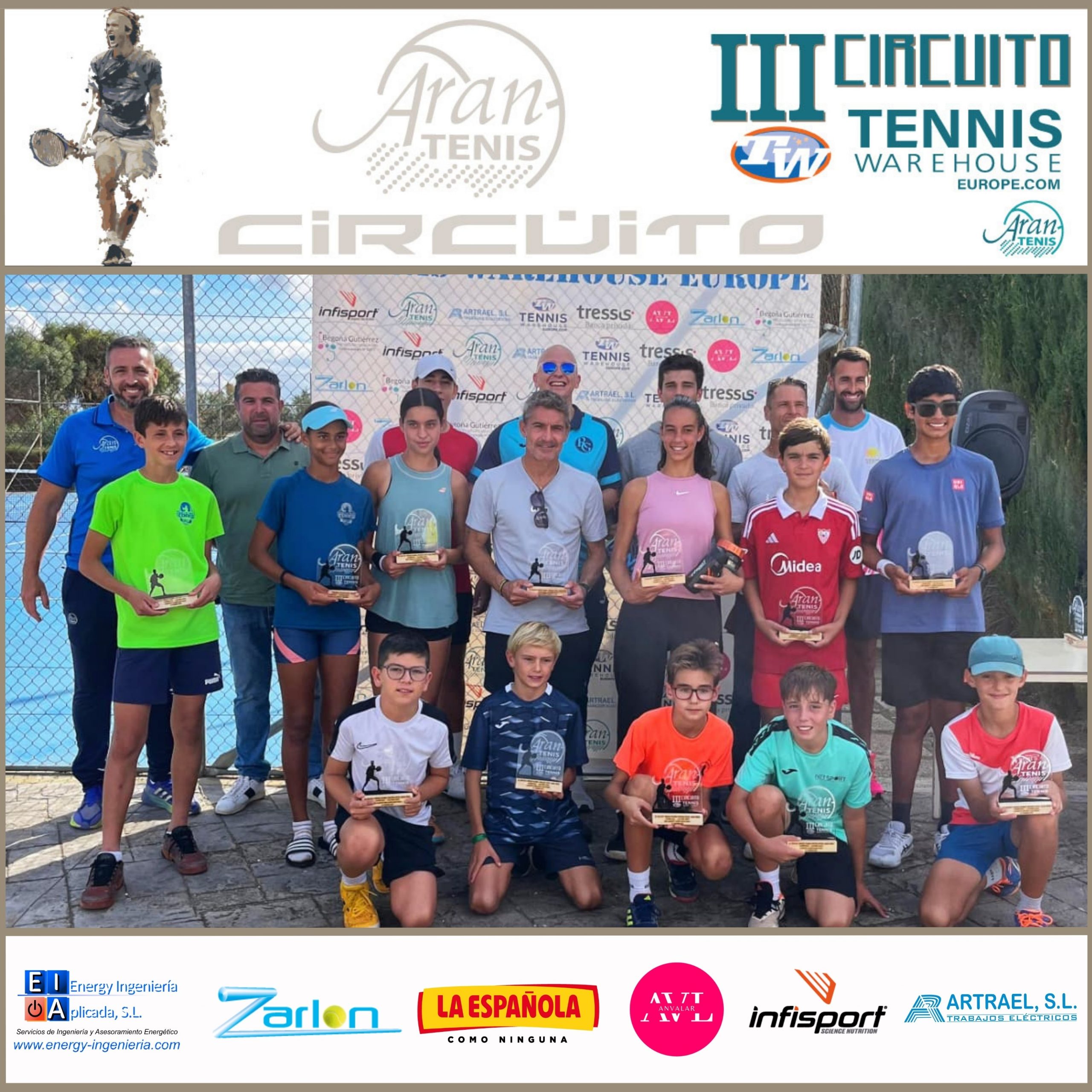 CONCLUYE CON ÉXITO EL MASTER FINAL DEL 3er CIRCUITO TENNIS WAREHOUSE EUROPE EN EL CDT ASTIGI